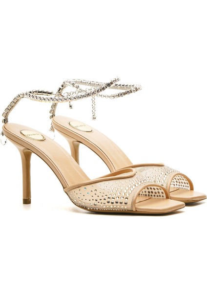 Wrıst Bej Tekstil Kadın Topuklu Sandalet modelleri