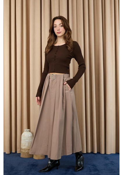 Kadın Kadın Pileli Kemerli Etek 20702 fırsatları