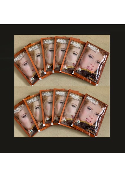 Kına İçeren Saç Boyası Karamel (KOYU KAHVE) Renk 10 gr -12 Adet