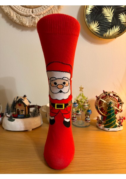Al Bi 90Lık Karışık Renkli Unisex Yılbaşı Temalı Çorap 4'lü Set modelleri