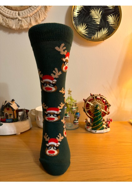 Al Bi 90Lık Karışık Renkli Unisex Yılbaşı Temalı Çorap 4'lü Set