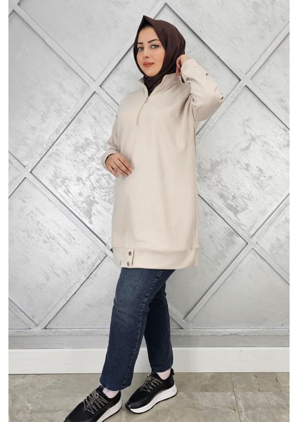 Kadın Çıt Çıt Detaylı Tesettür Tunik fiyatları