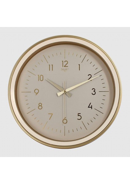Dekoratif Duvar Saati Krem/gold Renk Çerçeve 36 cm