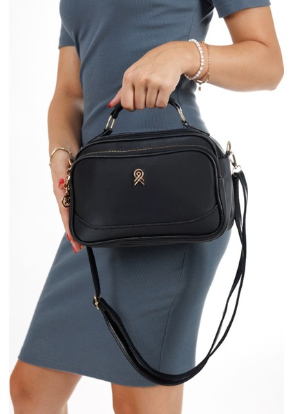 Kadın Uzun Askılı Fermuarlı El ve Omuz Çantası – Siyah – NEWPOLO356 fırsatları