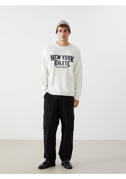 Yeni Sezon Bisiklet Yaka Uzun Kollu Nakışlı Erkek Triko Kazak fiyatları