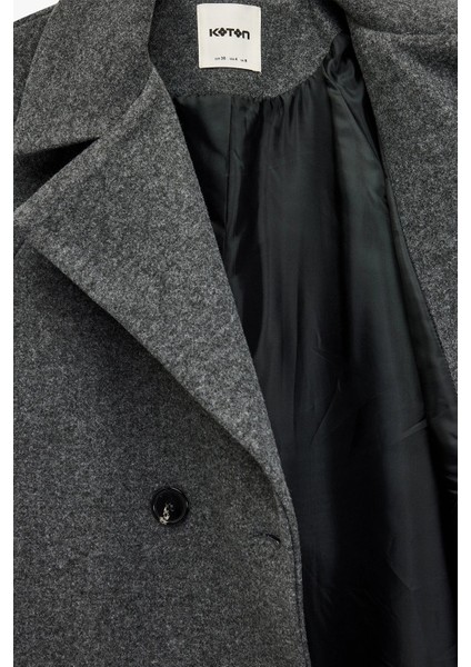 Kadın Uzun Kollu Cepli Kruvaze Kemerli Uzun Kaşe Kaban 6WAK00234EW modelleri