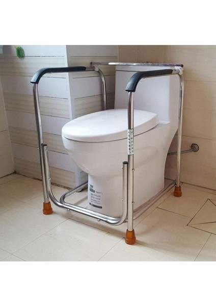 Klozet Kenarı Tutunma Barı - Delmeden Kolay Montaj, Yaşlı ve Hasta İçin Güvenli WC Desteği