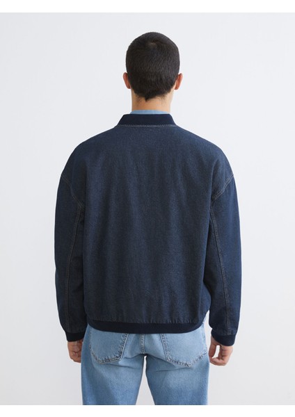 Yeni Sezon Rahat Kalıp Kolej Yaka Erkek Bomber Jean Ceket indirimleri