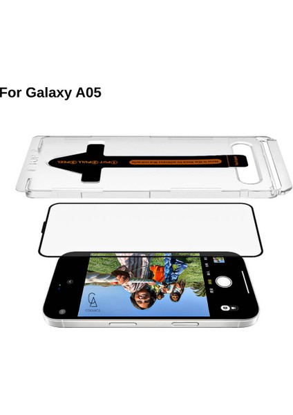 Samsung Galaxy A05 Uyumlu Kolay Uygulama Aparat Mekanizmalı Tam Kaplayan Cam Ekran Koruyucu fırsatları