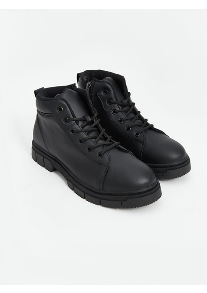 Yeni Sezon Deri Görünümlü Bağcıklı Erkek Bot