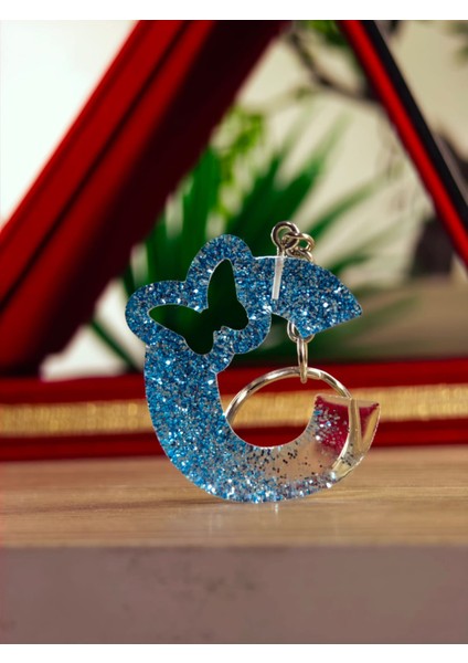 Kelebek Harfli Anahtarlık Hediyelik Ürün El Yapımı Epoksi Reçine Anahtarlık Kişiye Özel Harf Anahtarlık fırsatları