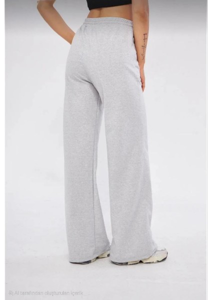 Iki Iplik Bol Paça Eşofman Pantalon - Gri modelleri