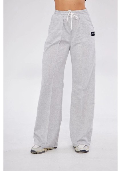 Iki Iplik Bol Paça Eşofman Pantalon - Gri