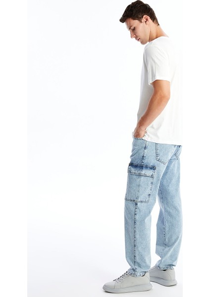 Yeni Sezon Standart Kalıp Erkek Kargo Jean Pantolon