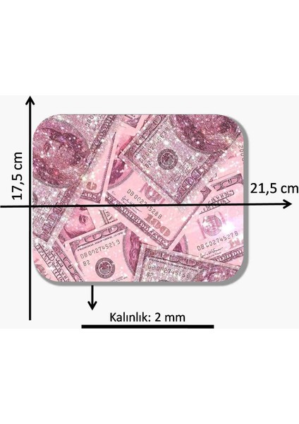 Pembe Dolar Baskılı Mouse Pad fiyatları