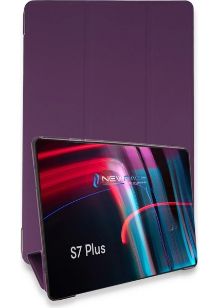 Samsung Galaxy T970 Tab S7 Plus 12.4 Kılıf Tablet Smart Kılıf - Mor