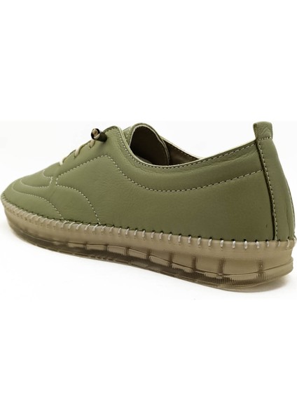 Hakiki Deri Mint Yeşili Renk Ortopedik Düz Taban Kadın Babet Ayakkabı indirimleri