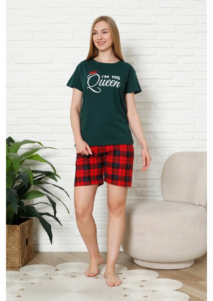 Kadın Pijama Takımı - Ekose Altlı (Diz Üstü) - 12426 modelleri