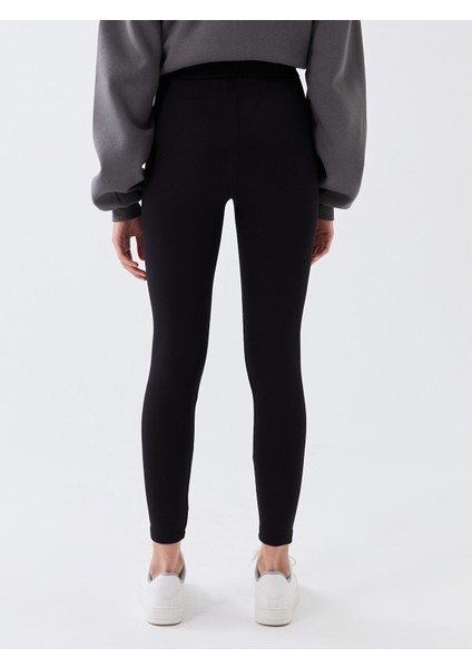 Yeni Sezon Beli Lastikli Düz Interlok Kadın Tayt fırsatları