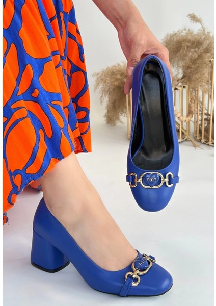 Lvsqvr Lucky Mavi Cilt Topuklu Ayakkabı (Numara: 38) fiyatları