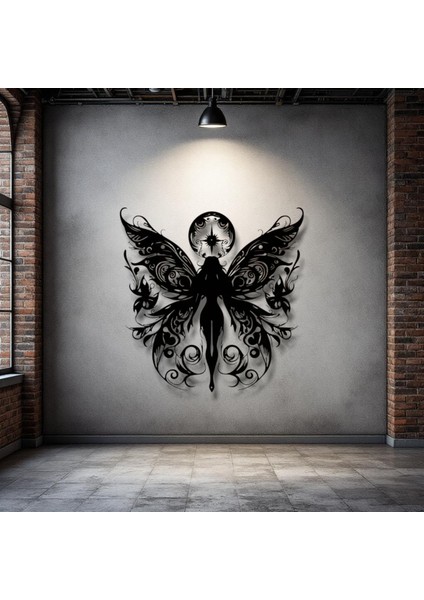 Peri Figürlü Metal Duvar Dekoru – Zarafetin ve Hayal Gücünün Sembolü