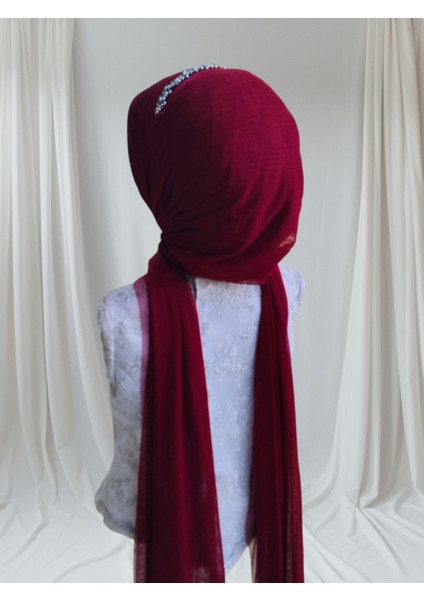 Aksesuar Dahil Klasik Bordo Tek Tek Hazır Duvak Hazır Şal Hazır Türban fiyatları