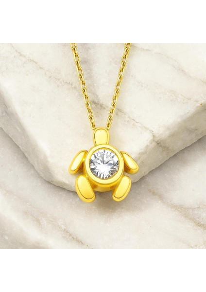 14 Ayar Altın Kaplumbağa Kolye