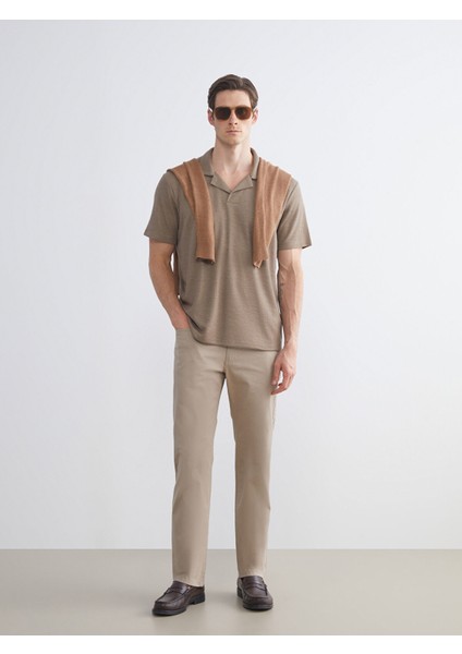 Yeni Sezon Standart Kalıp Gabardin Erkek Chino Pantolon