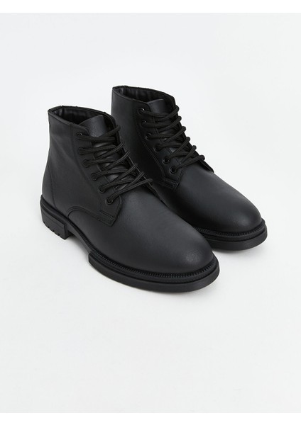 Yeni Sezon Deri Görünümlü Bağcıklı Erkek Bot