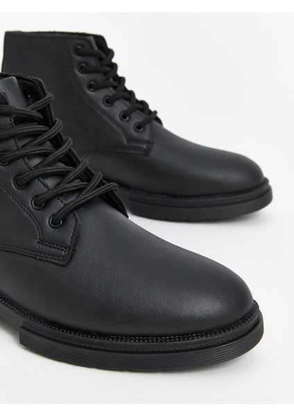 Yeni Sezon Deri Görünümlü Bağcıklı Erkek Bot modelleri