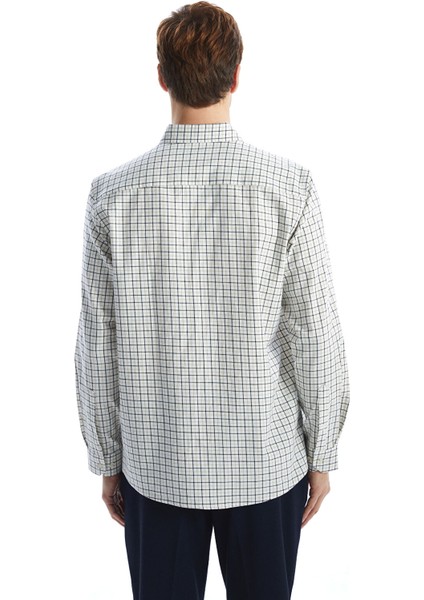 Yeni Sezon Slim Fit Uzun Kollu Ekose Poplin Erkek Gömlek fırsatları