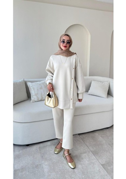 Kadın Pantolon İkili Scuba Takım M61205 - Bej