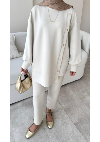 Kadın Pantolon İkili Scuba Takım M61205 - Bej