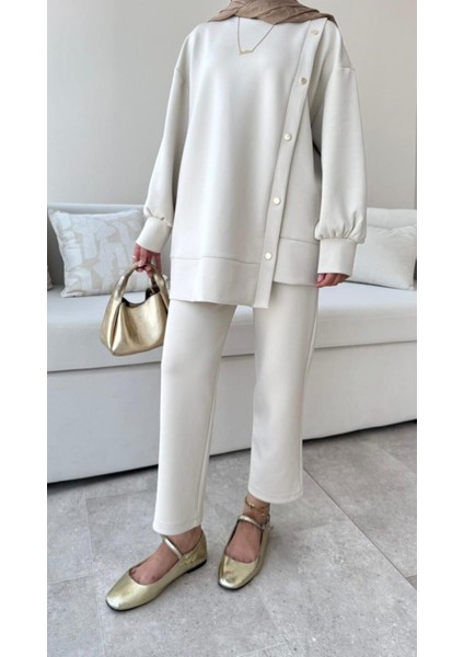 Kadın Pantolon İkili Scuba Takım M61205 - Bej
