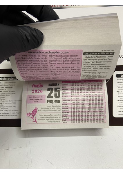 Ömür Takvim Atatürk Görselli 1.bölge 2026 Kartonlu Yapraklı Duvar Takvimi