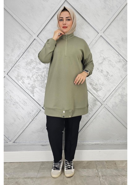 Kadın Çıt Çıt Detaylı Tesettür Tunik