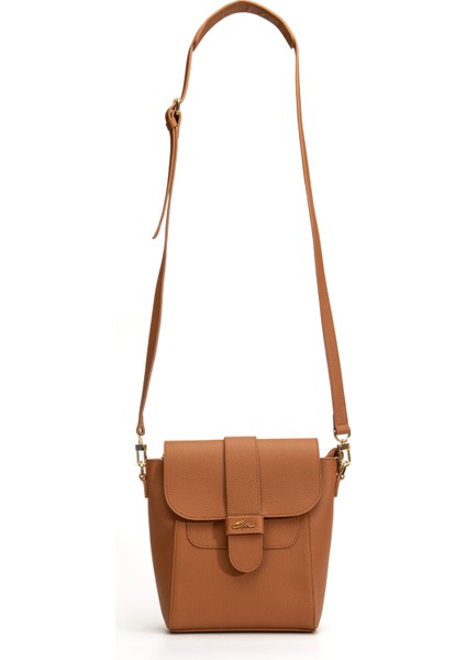 Tegan Hakiki Deri Kadın Omuz ve Çapraz Çanta Siyah