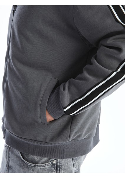 Yeni Sezon Dik Yaka Uzun Kollu Erkek Fermuarlı Sweatshirt modelleri