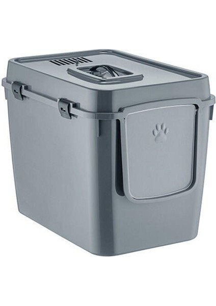 Handor Kapalı Kedi Tuvaleti XXL 57X39X43 - Gri