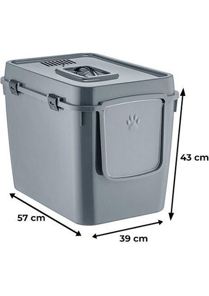 Handor Kapalı Kedi Tuvaleti XXL 57X39X43 - Gri modelleri