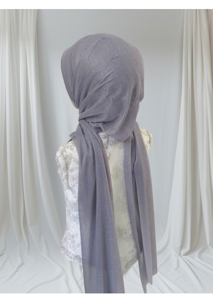 Simli Koyu Gri Aksesuarlı Hazır Şal Abiye Şal Hazır Türban fiyatları