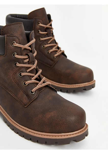 Yeni Sezon Bağcıklı Deri Görünümlü Erkek Bot modelleri