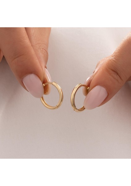 Halka 14 Ayar Altın Küpe