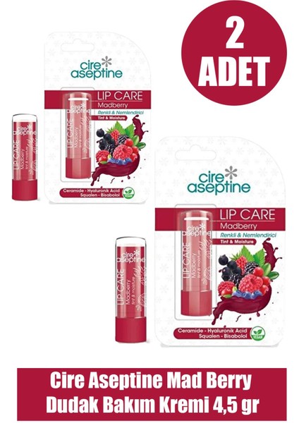 Mad Berry Dudak Bakım Kremi 4,5 gr 2 Adet