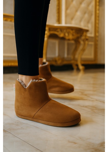 Erkek Panduf Peluş Ev Ayakkabısı Düz