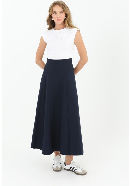 Fermuarlı Kloş Etek 18201