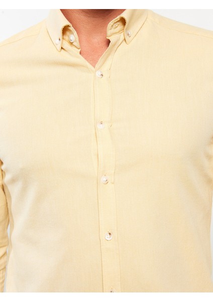 Yeni Sezon Slim Fit Uzun Kollu Oxford Erkek Gömlek fırsatları