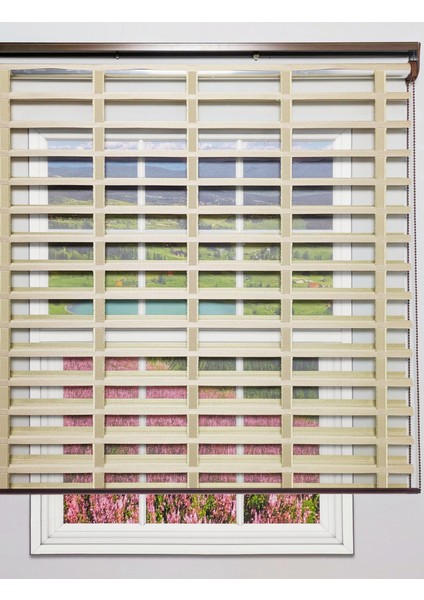 Picasso Shadow Silüet Kumaş Jaluzi Store Perde, Alüminyum Kasalı Yüksek Kaliteli - Latte 3212SHADOW modelleri