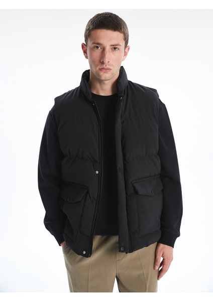 Yeni Sezon Standart Kalıp Dik Yaka Erkek Şişme Yelek