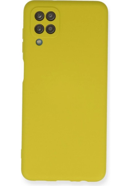 Samsung Galaxy A12 Kılıf Nano Içi Kadife Silikon - Sarı